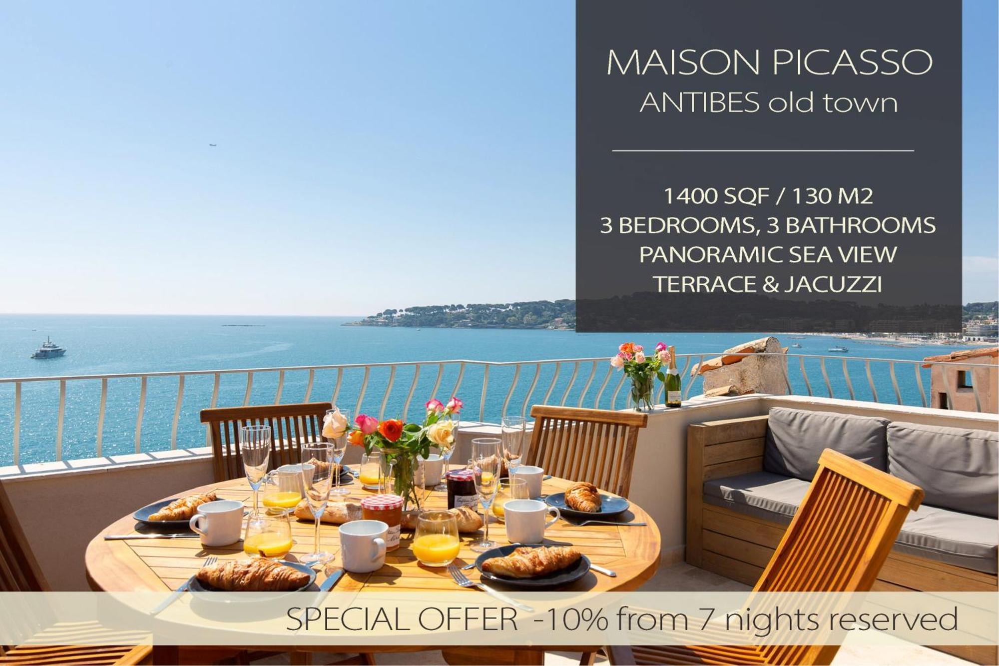 Maison Picasso - Jacuzzi, Vue, Terrasse For 6 Antibes Exterior photo